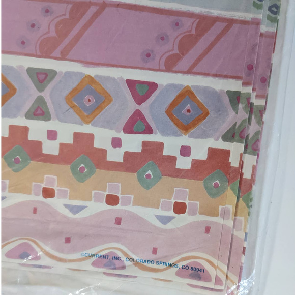 Vintage 80's Pastel Hues Southwestern Giftwrap w/ Notecards‎ from Current UNUSED - Picture 7 of 9